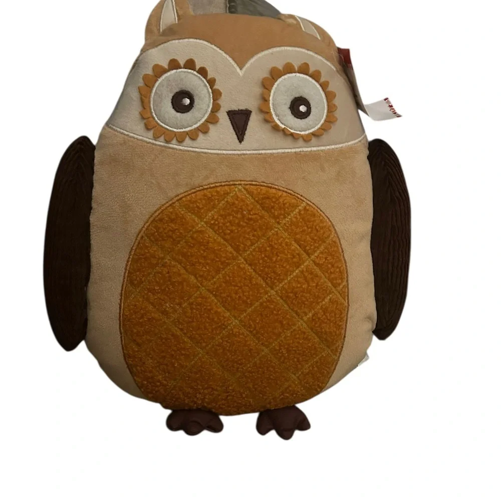 ••NWT Owl Accent Pillow Brown Tan